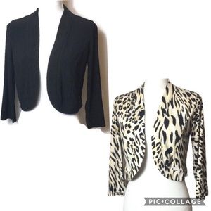 2pc Set Nina Leonard Matte Jersey 3/4 Sleeve Shrug